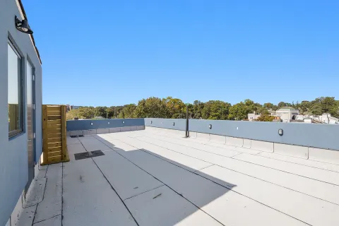 a view of terrace and city view