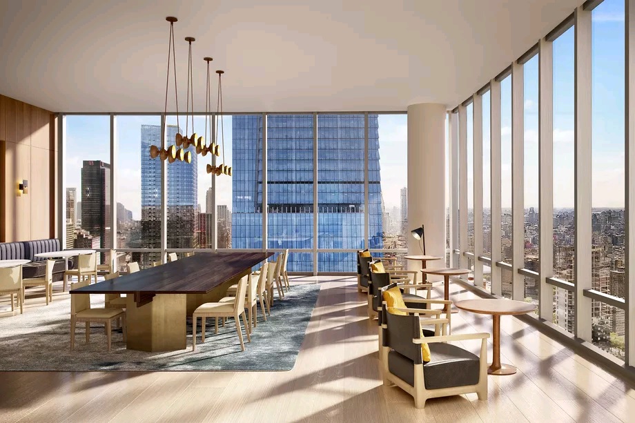 15 Hudson Yards, Unit 66F Manhattan, NY 10001 - Photo 9 of 23 a view of a dining room with furniture window and outside view