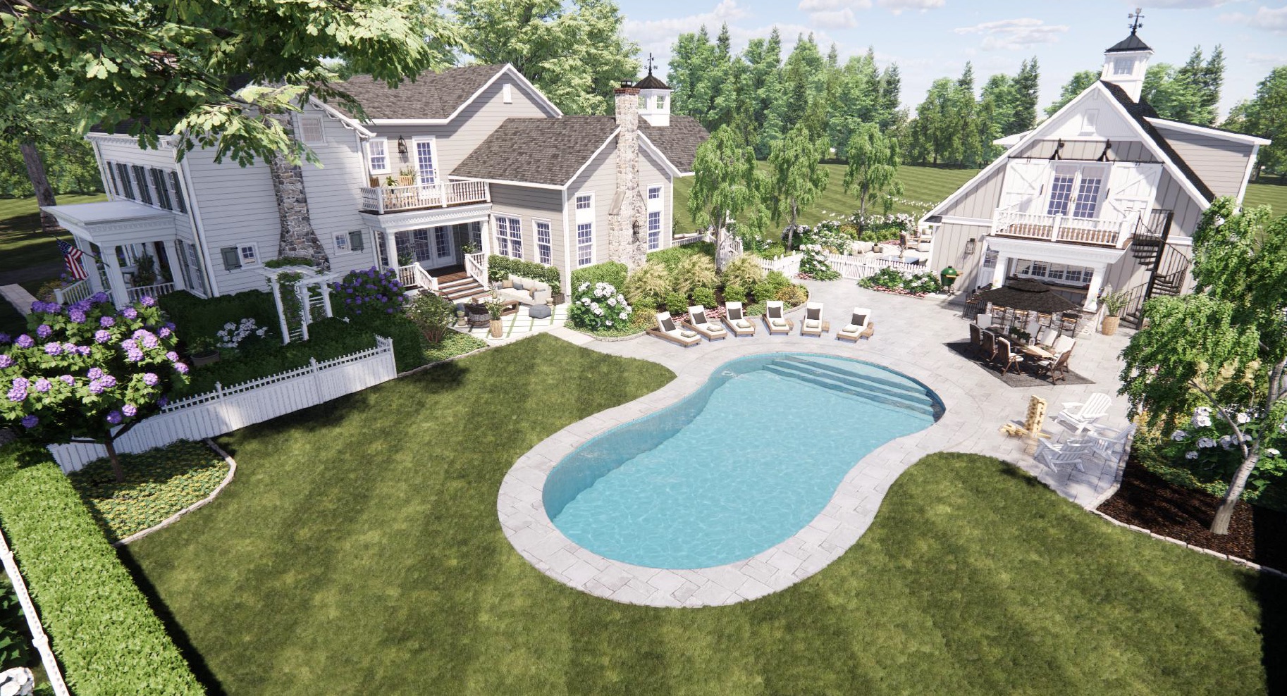 a view of a house with swimming pool