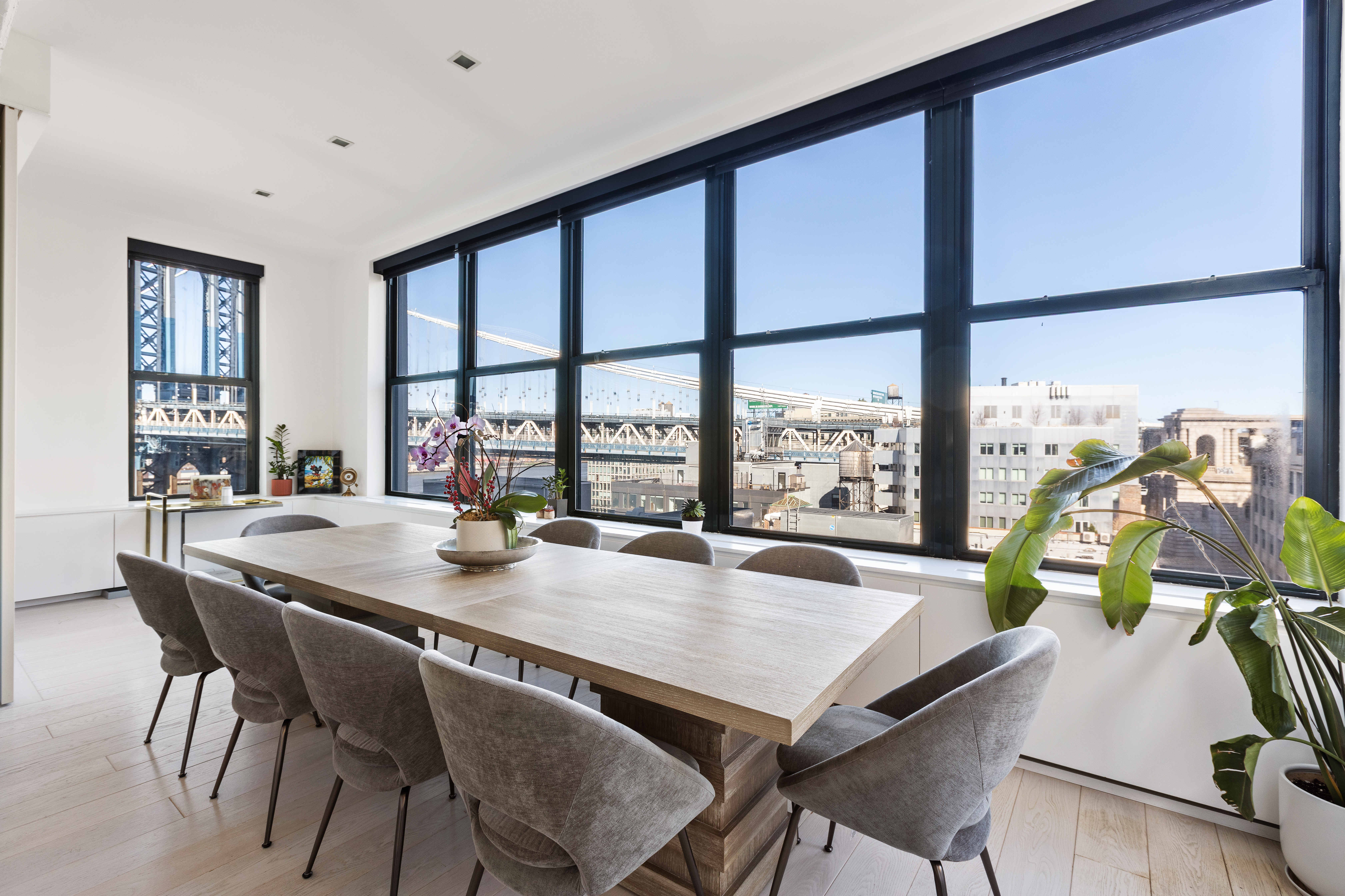 1 Main Street, Unit 9H Brooklyn, NY 11201 - Photo 2 of 15 a view of a dining room with furniture window and outside view