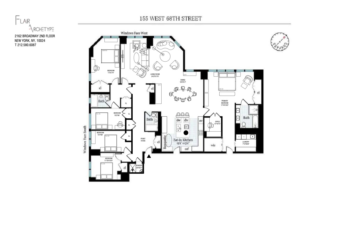 155 West 68th Street, Unit 404 Manhattan, NY 10023 - Photo 21 of 21 a picture of a bench in a white building