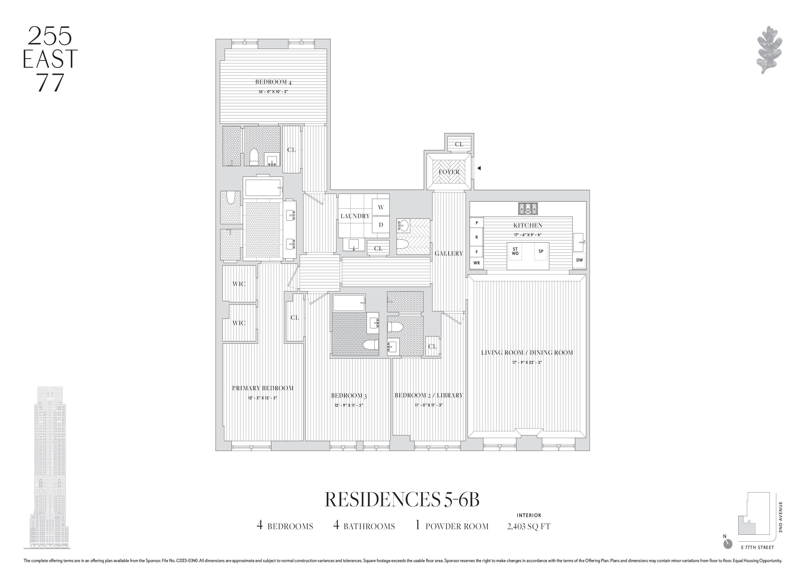 255 East 77th Street, Unit 5B Manhattan, NY 10075 - Photo 25 of 25 a picture of a floor plan