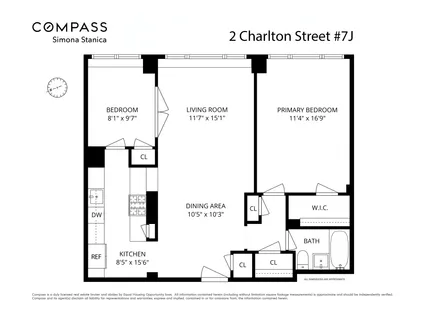 $1,495,000 | 2 Charlton Street, Unit 7J | Hudson Square
