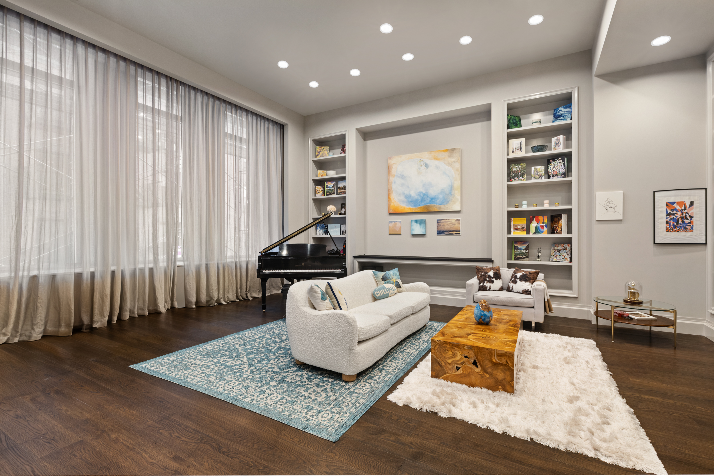 114 Liberty Street, Unit 2A Manhattan, NY 10006 - Photo 3 of 17 a living room with furniture and a wooden floor