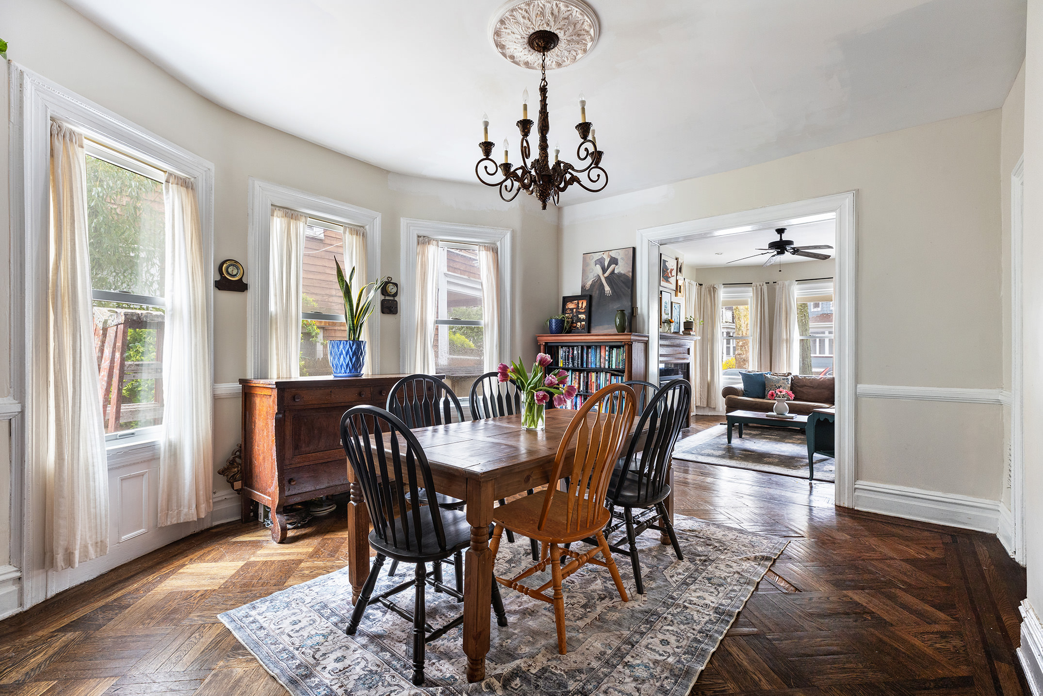 267 Marlborough Road Brooklyn, NY 11226 - Photo 5 of 14 a view of a dining room with furniture window and wooden floor