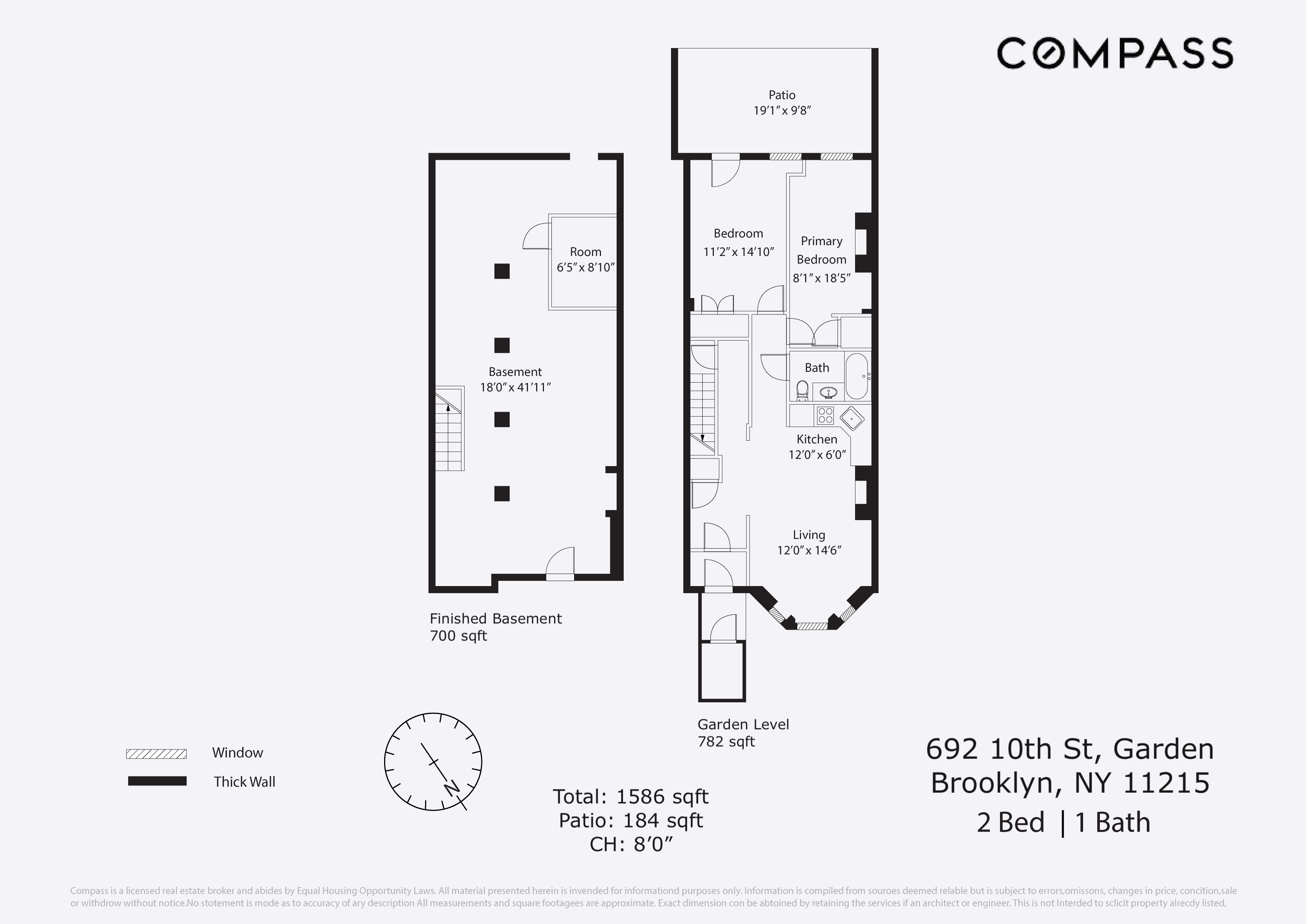 692 10th Street, Unit 1 Brooklyn, NY 11215 - Photo 12 of 12 a picture of a wall with a large window