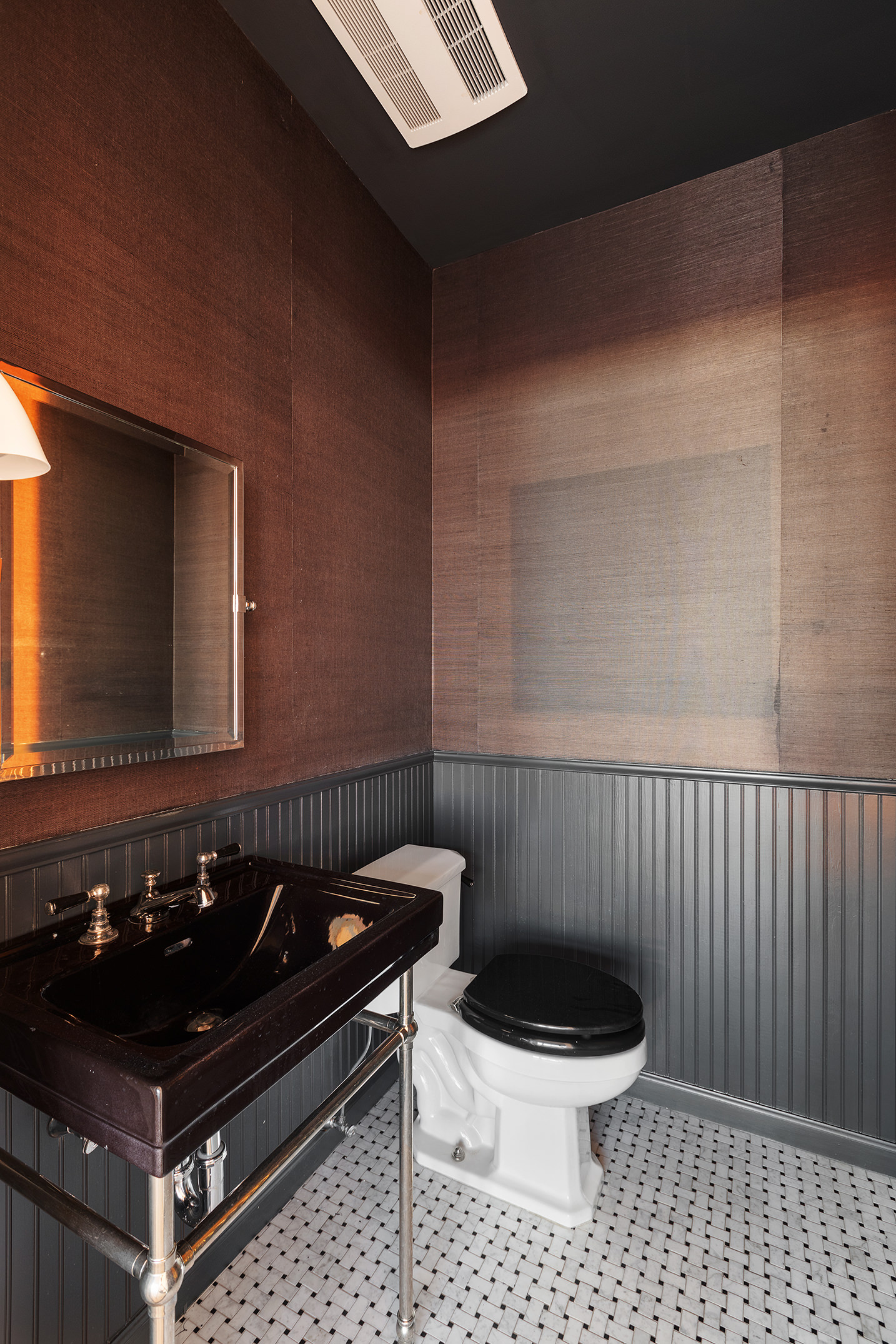 144 North 8th Street, Unit PH2 Brooklyn, NY 11249 - Photo 13 of 20 a bathroom with a sink a toilet and a mirror