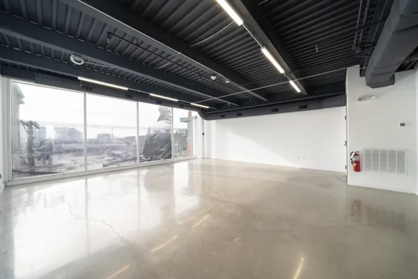 a view of a indoor garage