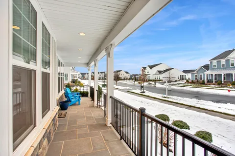a view of a lake with a houses