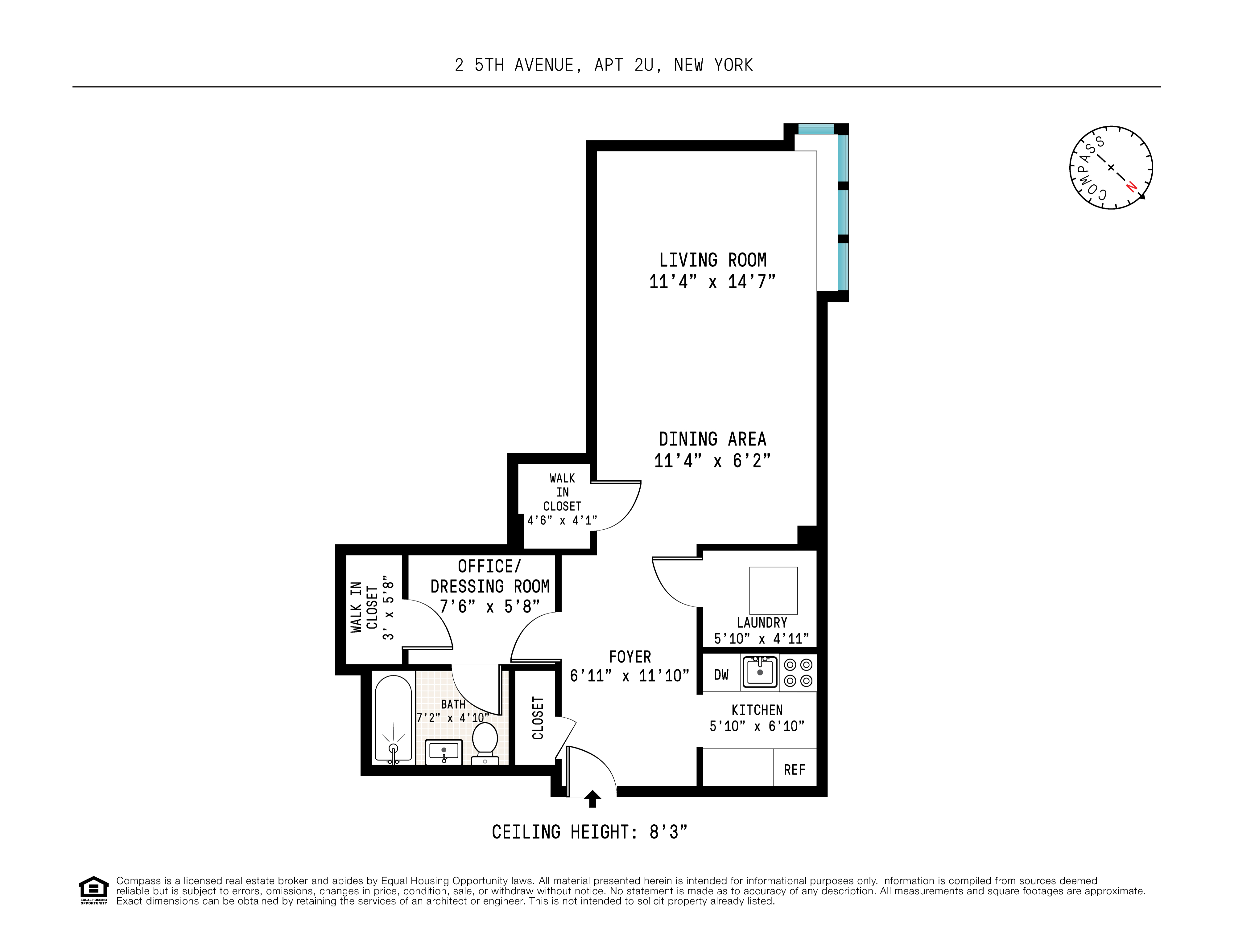 2 5th Avenue, Unit 2U Manhattan, NY 10011 - Photo 13 of 13 a picture of a floor plan