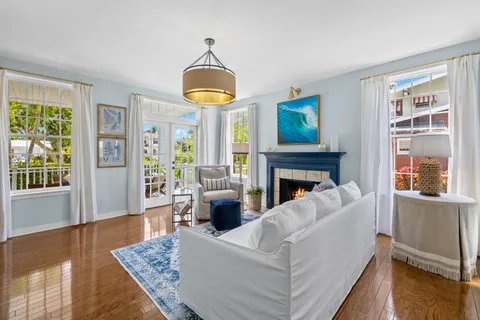 a living room with furniture
