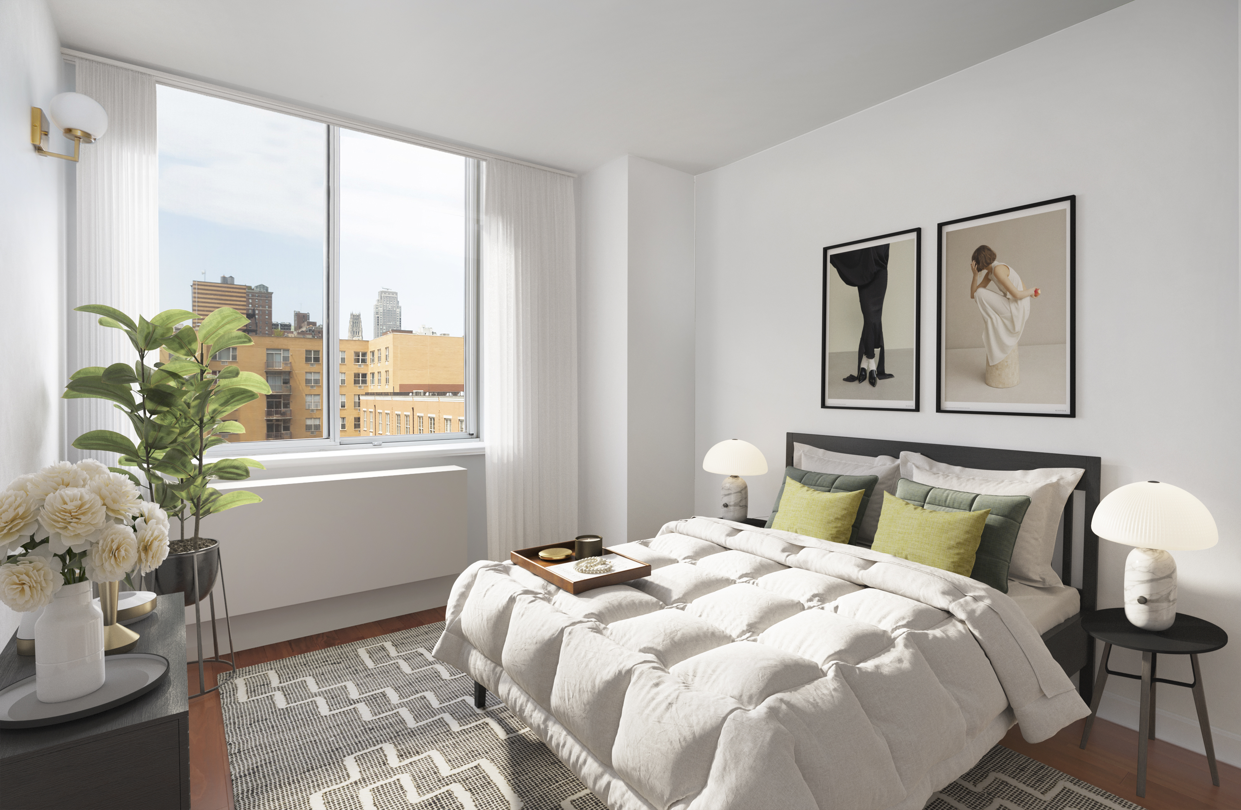 301 West 118th Street, Unit 8A Manhattan, NY 10026 - Photo 4 of 15 a bedroom with a bed and a window