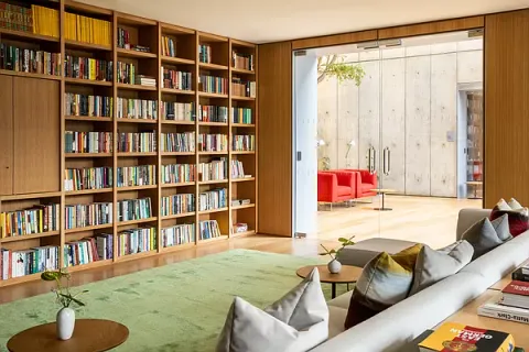 a front view of a building