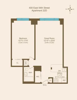 $875,000 | 400 East 54th Street, Unit 22D | Sutton Place