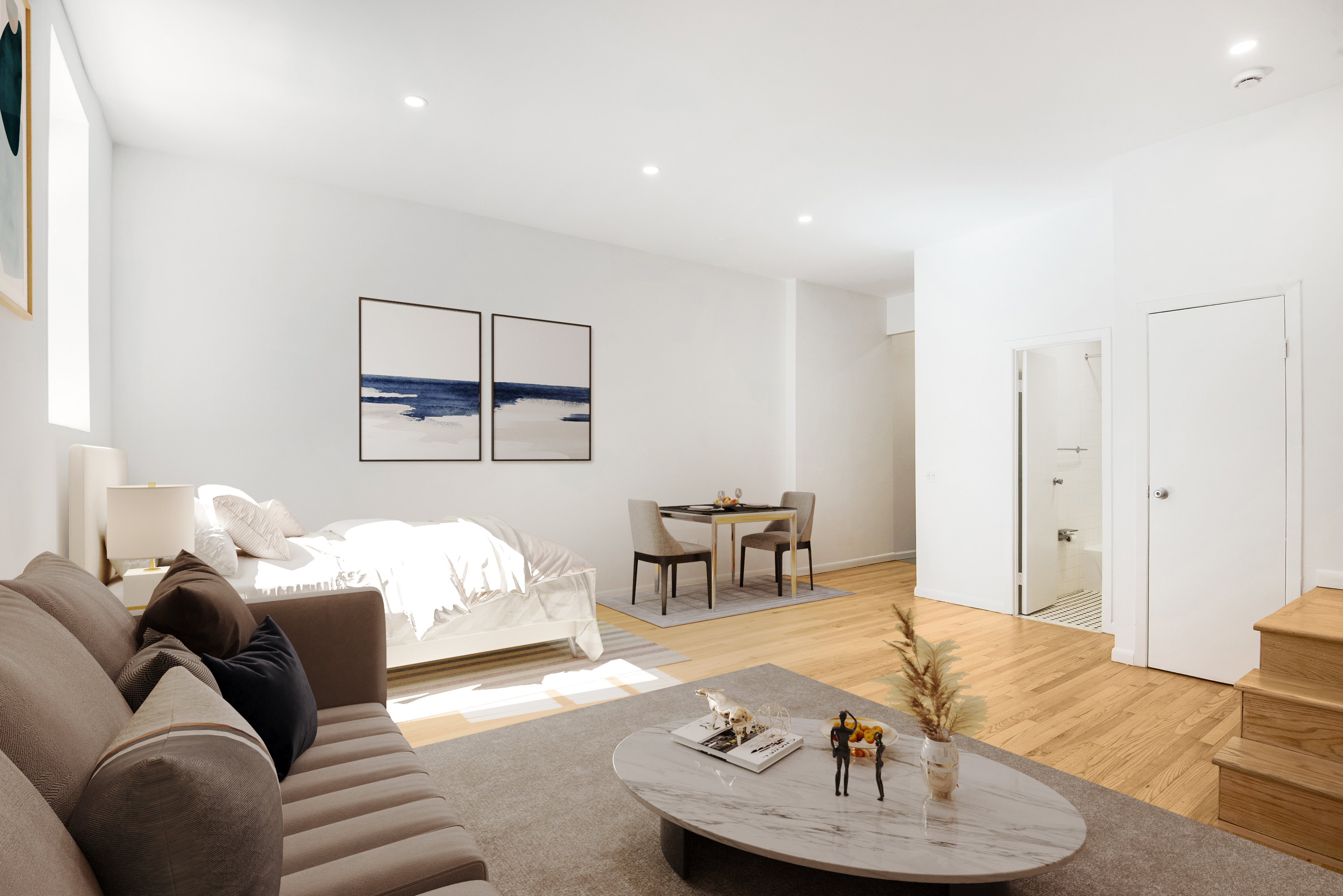 182 East 2nd Street, Unit 1E Manhattan, NY 10009 - Photo 6 of 14 a living room with furniture and a table