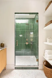 a bathroom with a shower