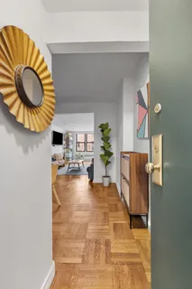 a view of living room and kitchen