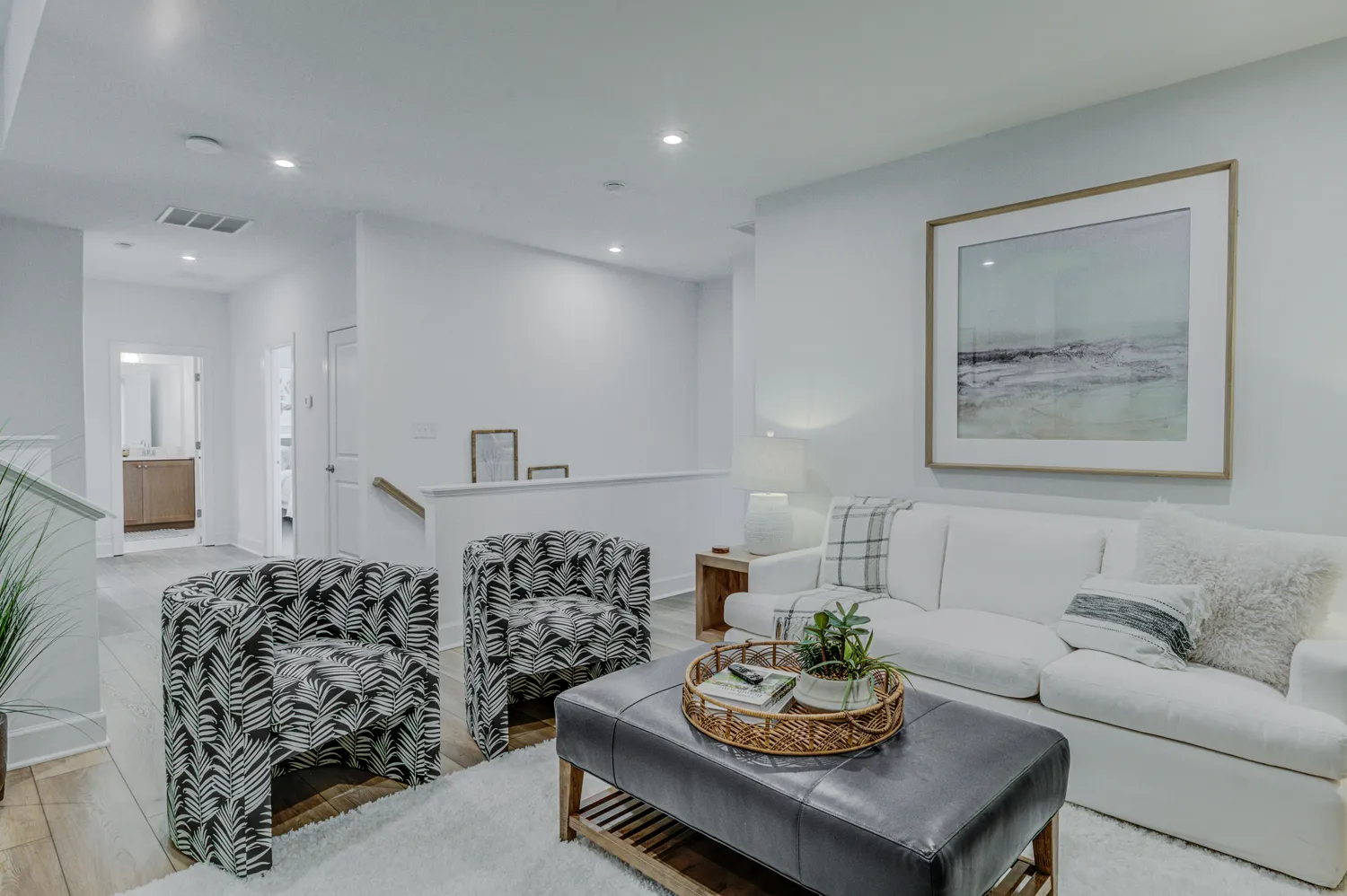 a living room with furniture and a couch