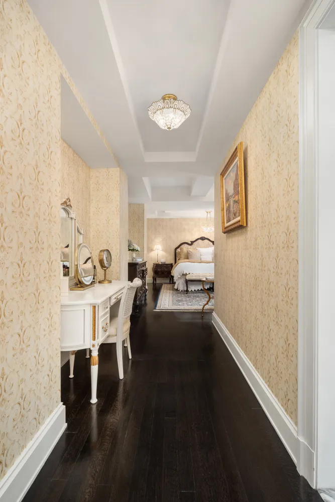 a view of a dining room with furniture and window