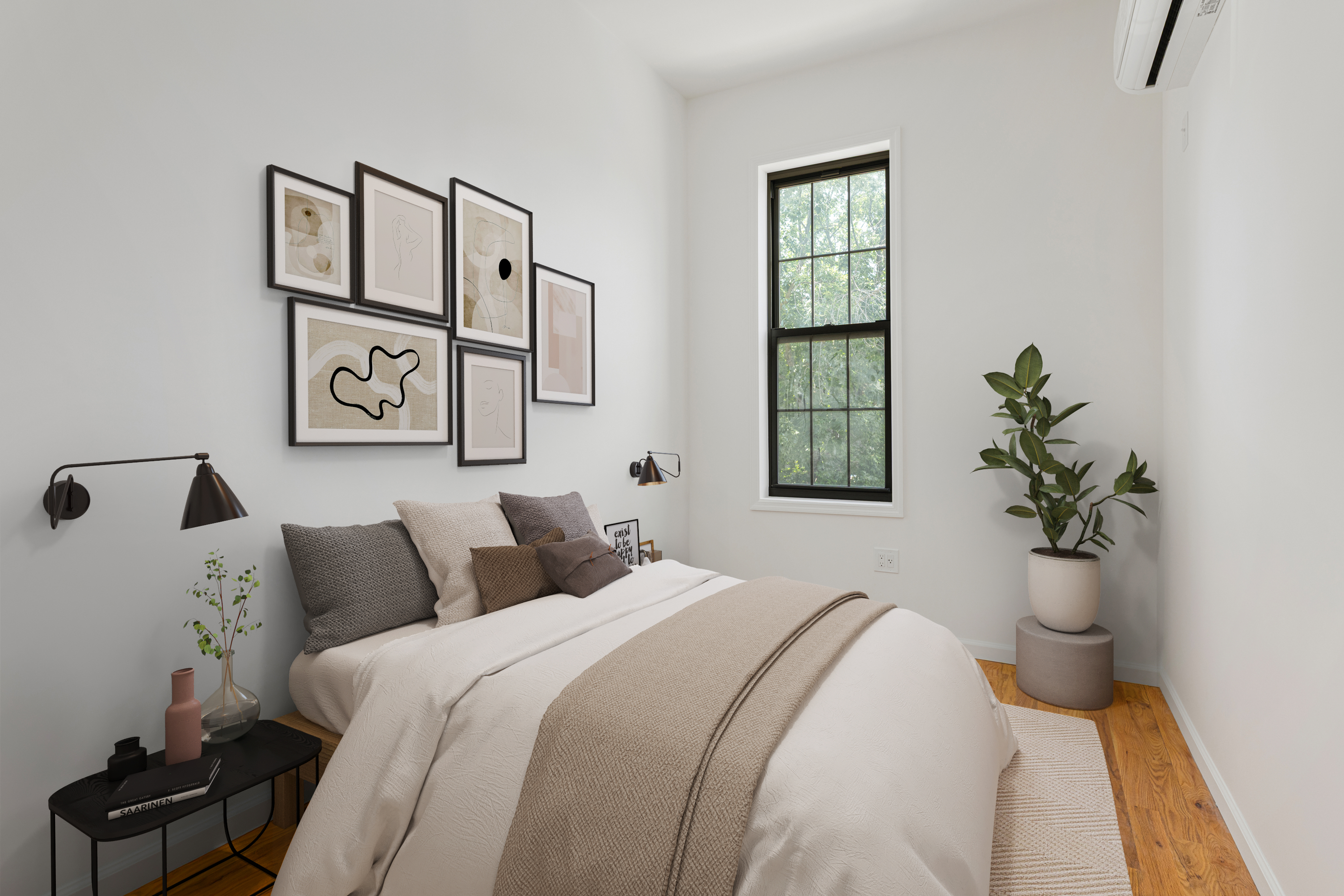 1068 Hancock Street, Unit 2 Brooklyn, NY 11221 - Photo 5 of 10 a bedroom with bed and painting on the wall