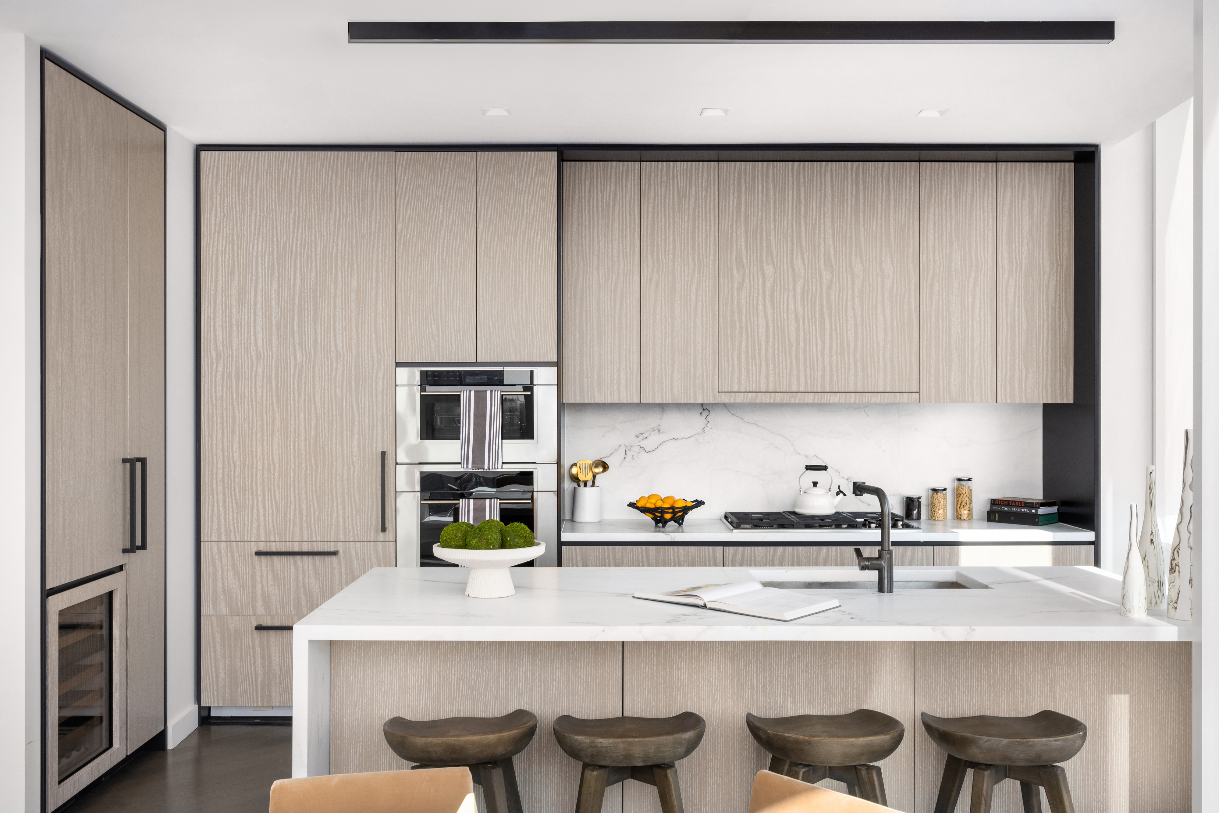 111 Murray Street, Unit 38A Manhattan, NY 10007 - Photo 7 of 29 a kitchen with a sink cabinets and microwave