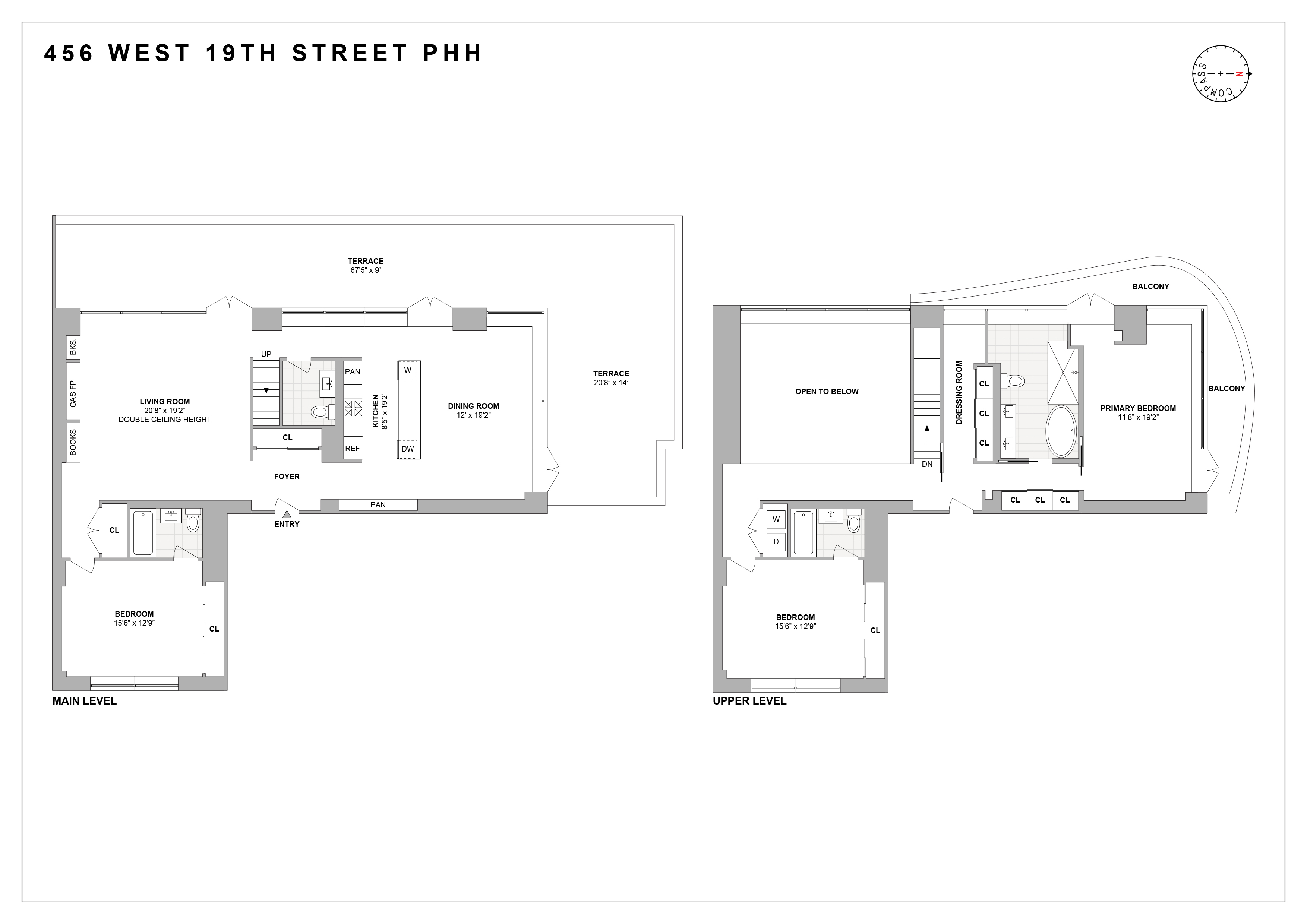 456 West 19th Street, Unit PHH Manhattan, NY 10011 - Photo 15 of 15 a picture of a floor plan