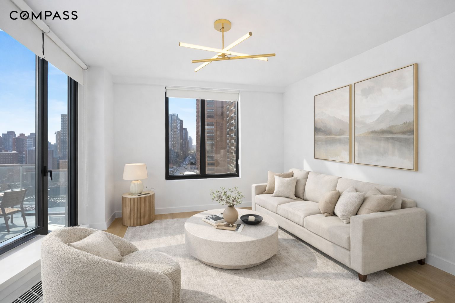 1790 3rd Avenue, Unit 1004 Manhattan, NY 10029 - Photo 2 of 9 a living room with furniture and a large window
