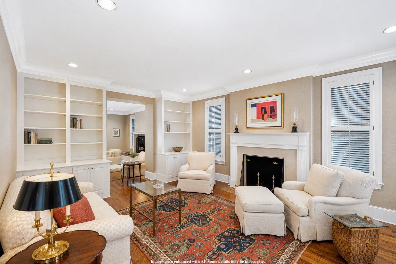 4753 Reservoir Road Northwest Washington, DC 20007 - Photo 17 of 51 a living room with furniture a fireplace and a large window
