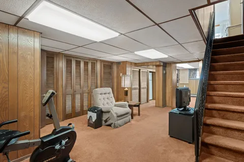 a room with gym equipment