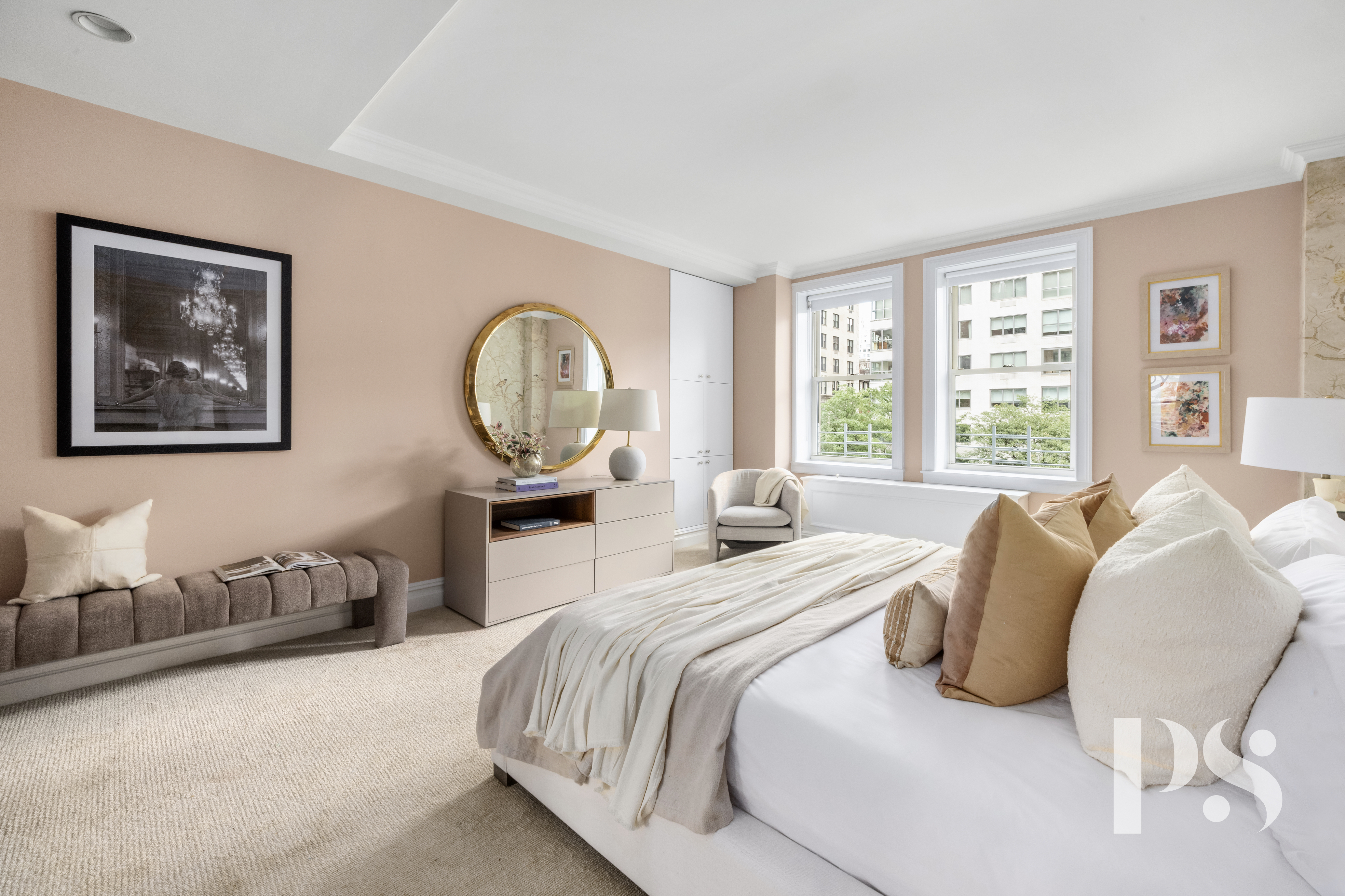 610 Park Avenue, Unit 4B Manhattan, NY 10065 - Photo 14 of 22 a bedroom with bed and a large window