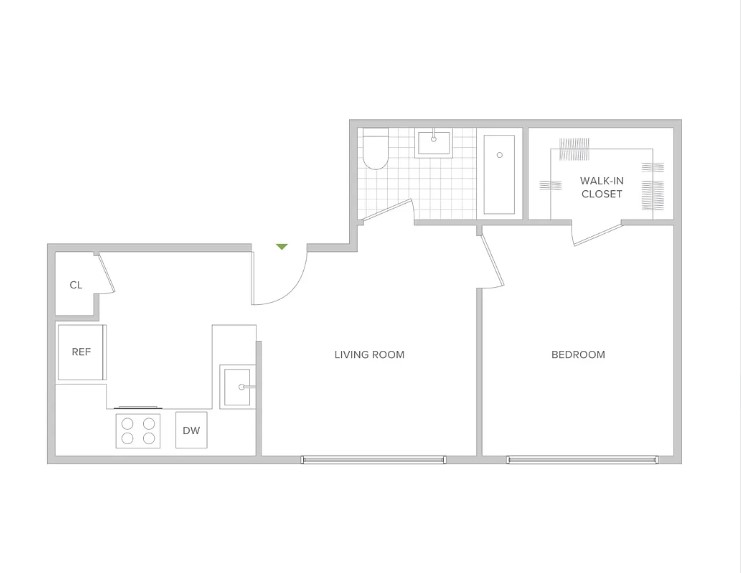 51-42 27th Street, Unit 6C Queens, NY 11101 - Photo 10 of 10 a picture of a room with a floor plan