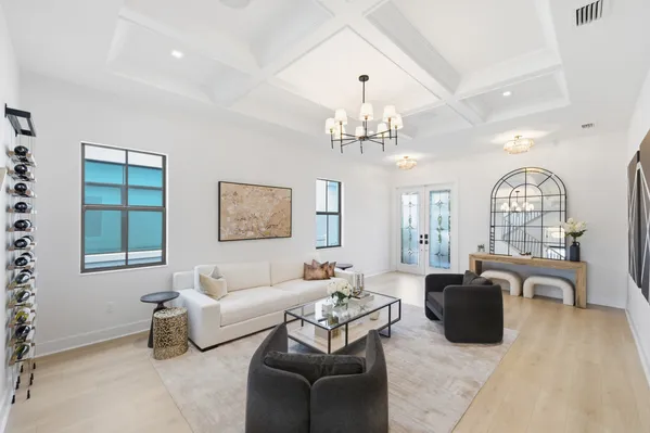 a living room with furniture