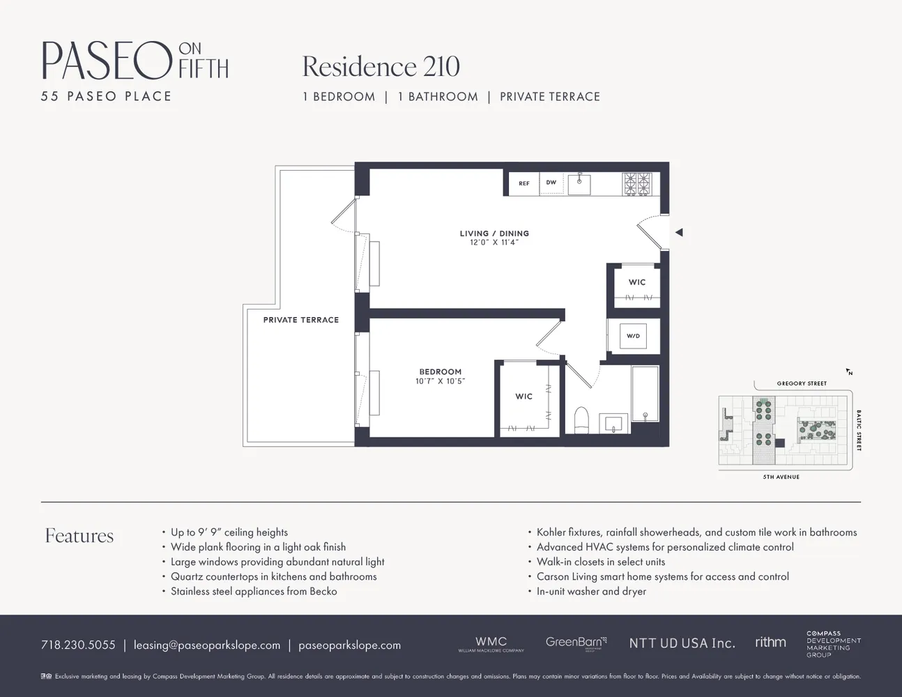 $5,200 | 55 Paseo Place, Unit 210 | Park Slope