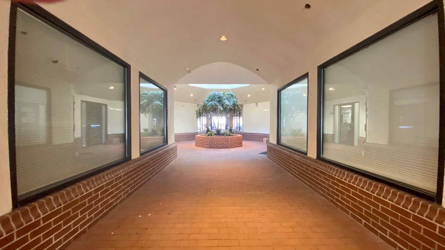 a view of a large mirror