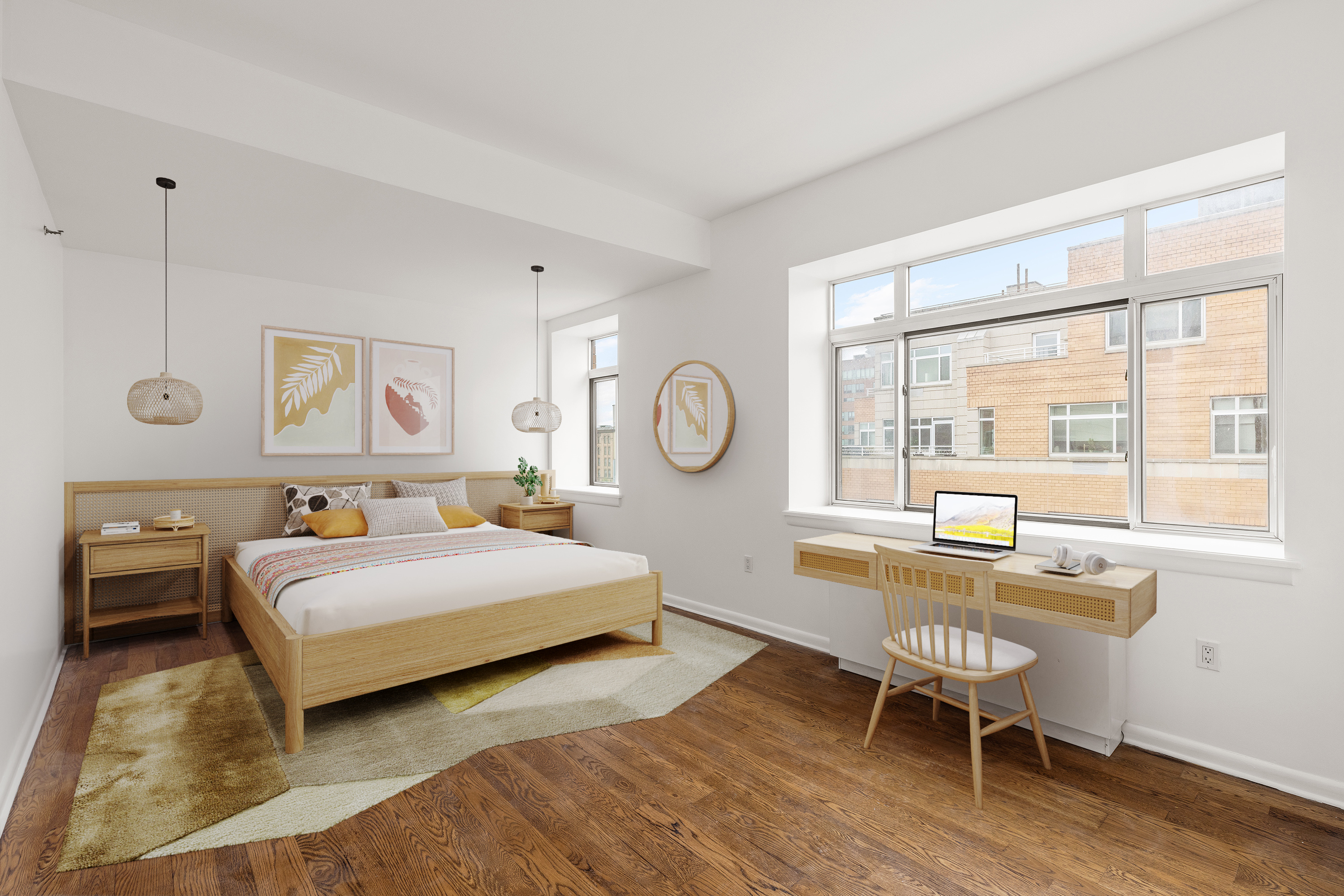 2279 3rd Avenue, Unit 6B Manhattan, NY 10035 - Photo 9 of 10 a bedroom with a bed a large window and table