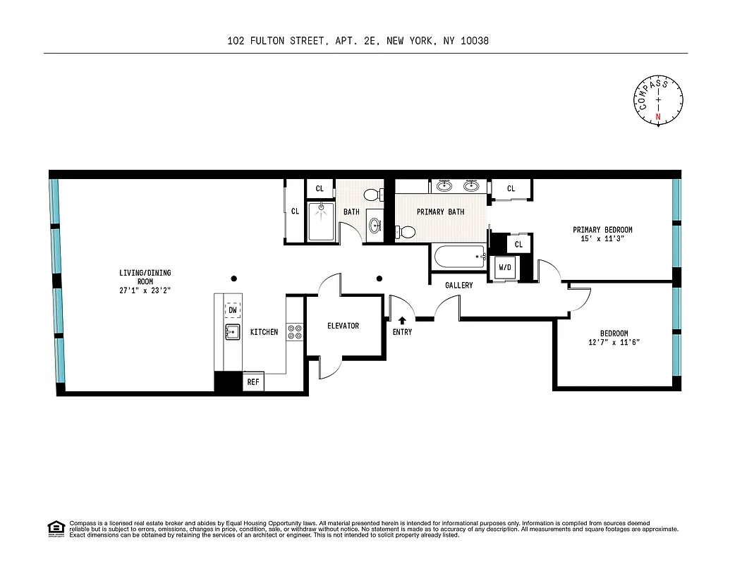 102 Fulton Street, Unit 2E Manhattan, NY 10038 - Photo 7 of 7 a picture of a floor plan