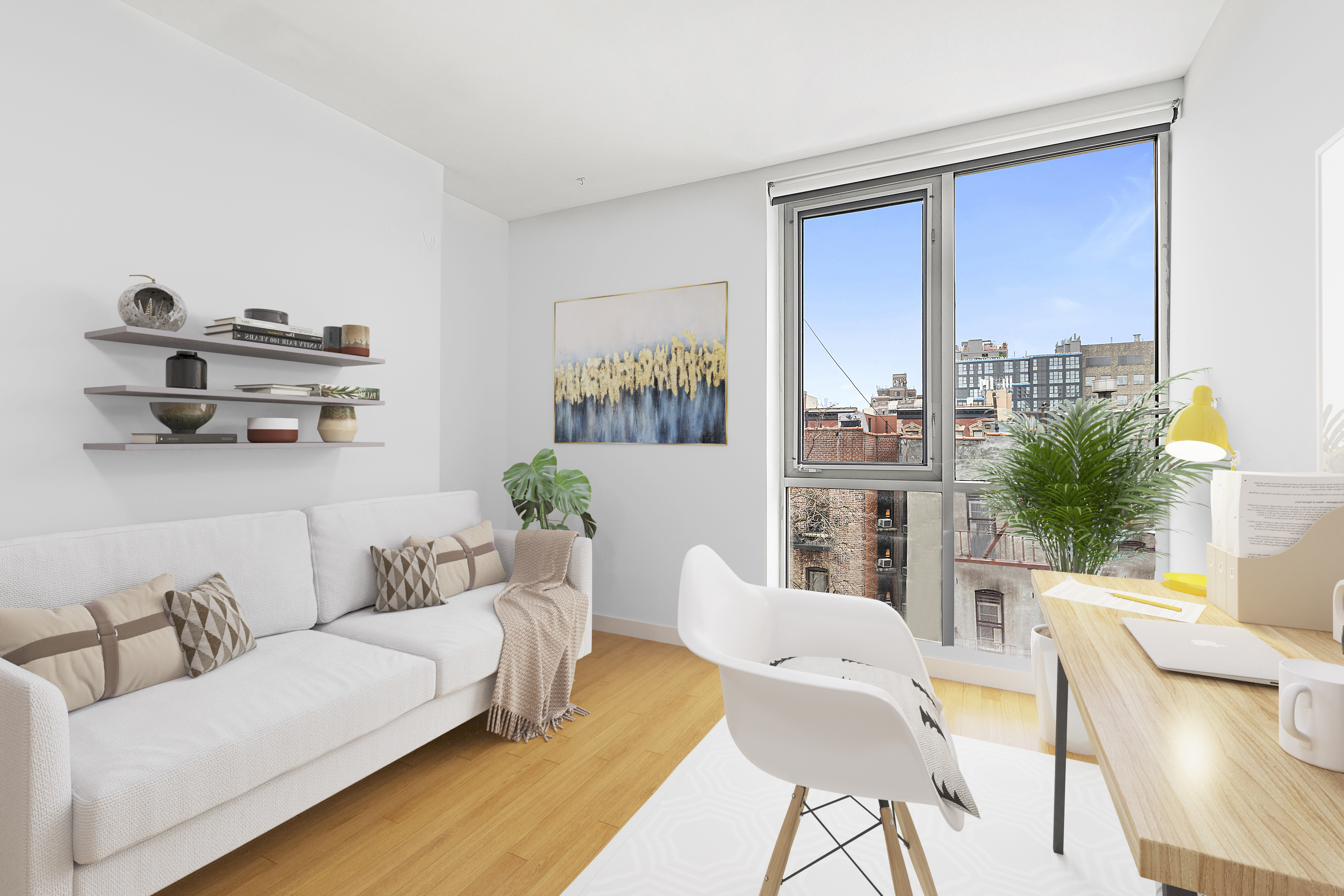 362 West 127th Street, Unit 5A Manhattan, NY 10027 - Photo 5 of 10 a living room with furniture and a large window