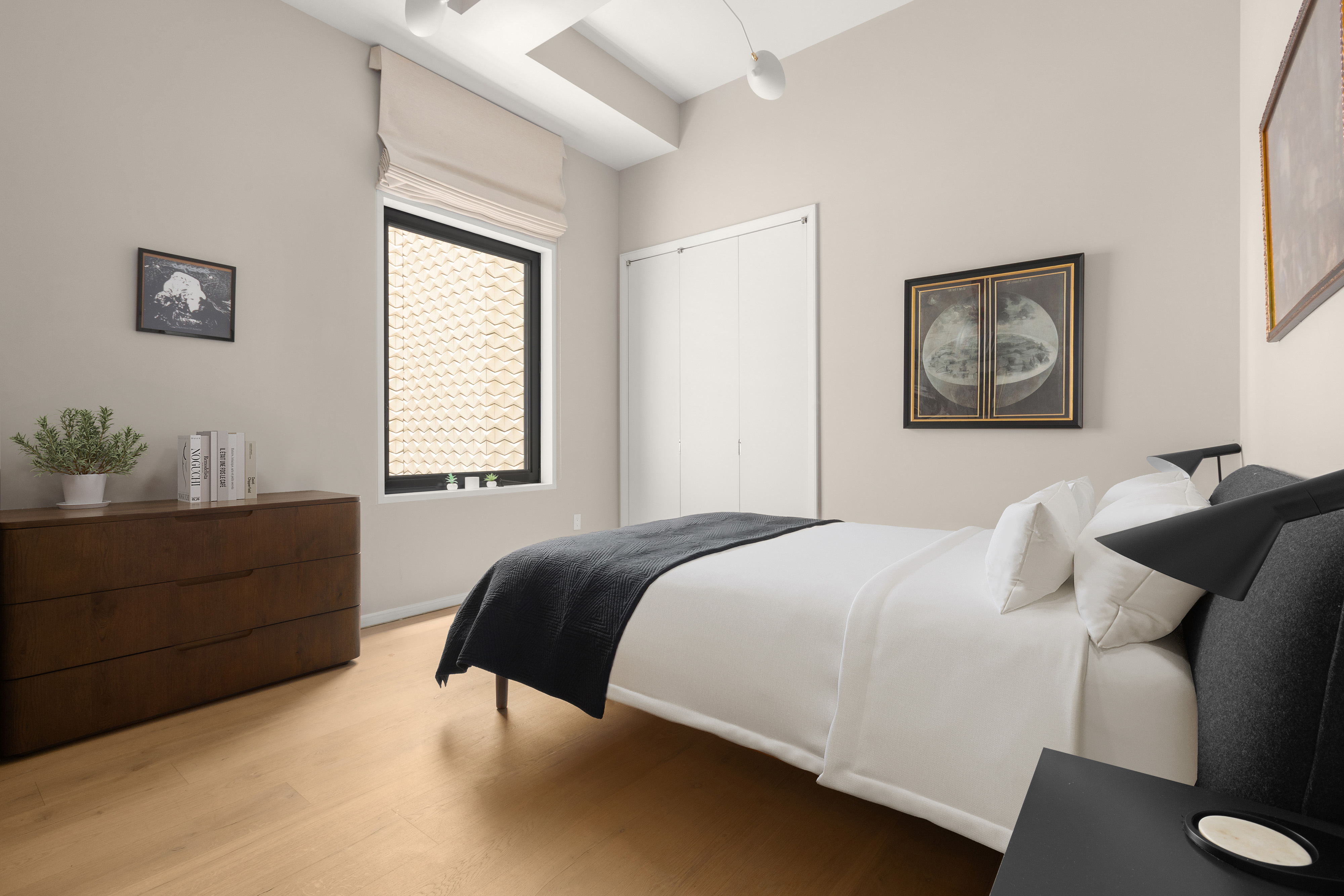 11 Beach Street, Unit THA Manhattan, NY 10013 - Photo 16 of 29 a bedroom with a bed and window