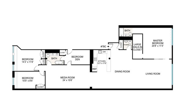18 East 12th Street, Unit 7BC Manhattan, NY 10003 - Photo 25 of 26 a picture of a floor plan