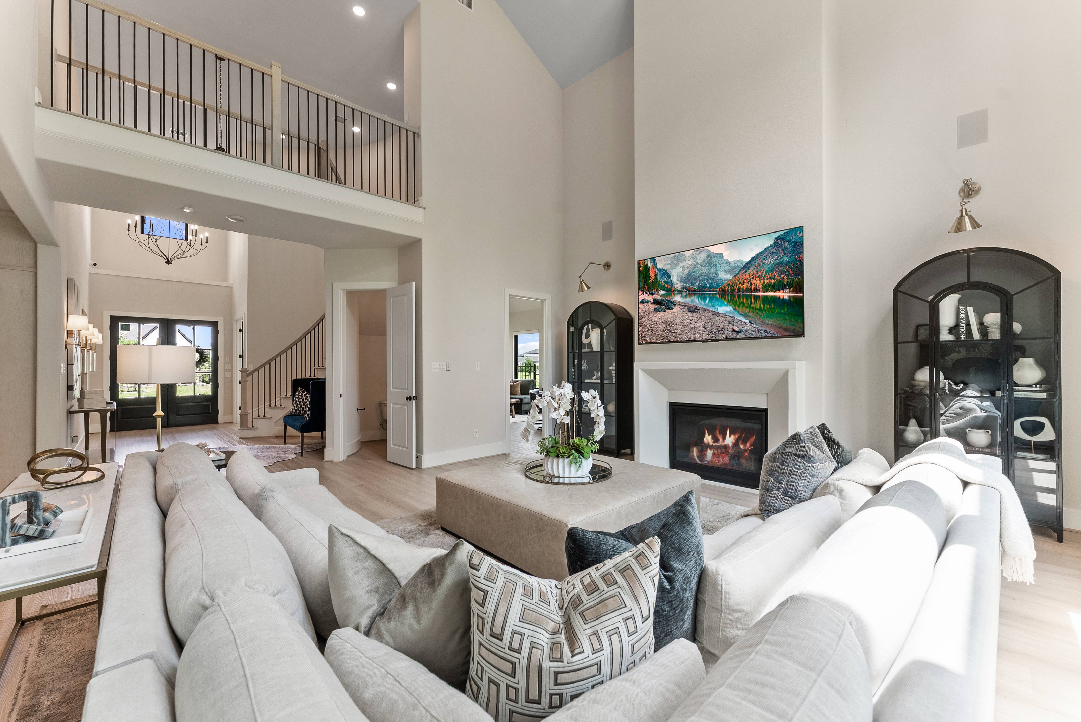 2118 Bennet Court Conroe, TX 77384 - Photo 15 of 70 a living room with furniture and a fireplace