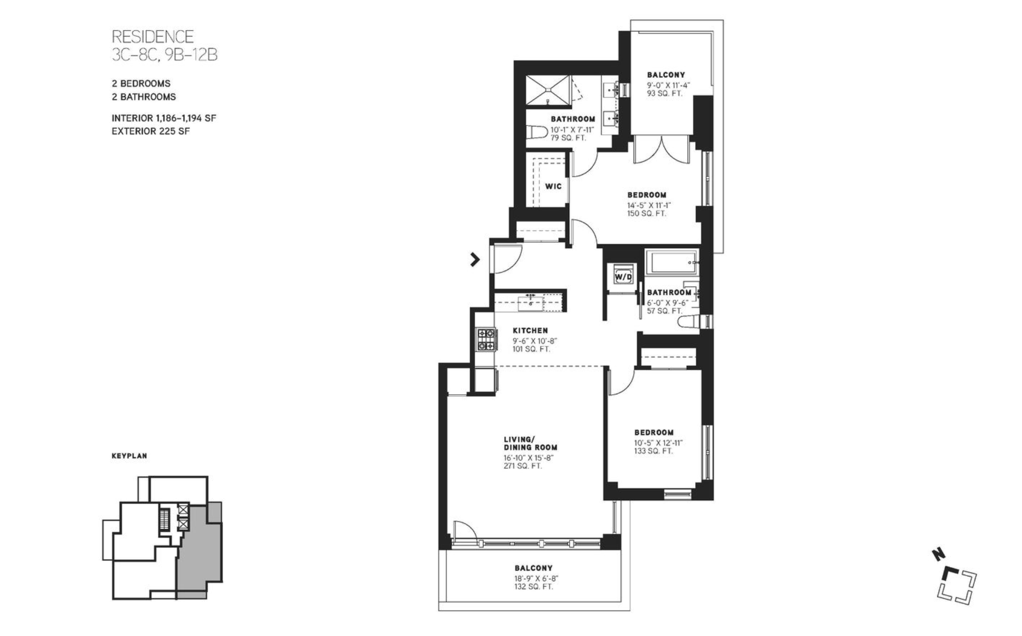 144 North 8th Street, Unit 8C Brooklyn, NY 11249 - Photo 13 of 13 a picture of a floor plan