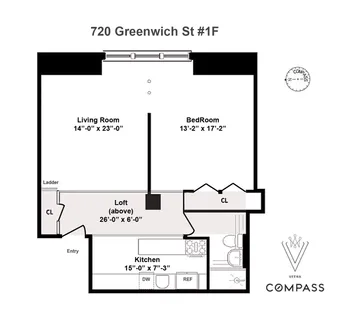 $1,295,000 | 720 Greenwich Street, Unit 1F | West Village
