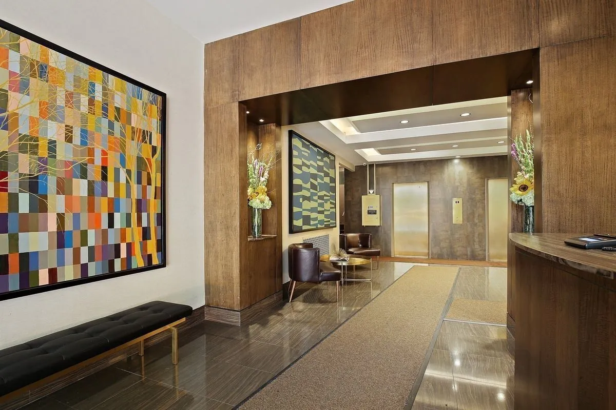 a living room with furniture