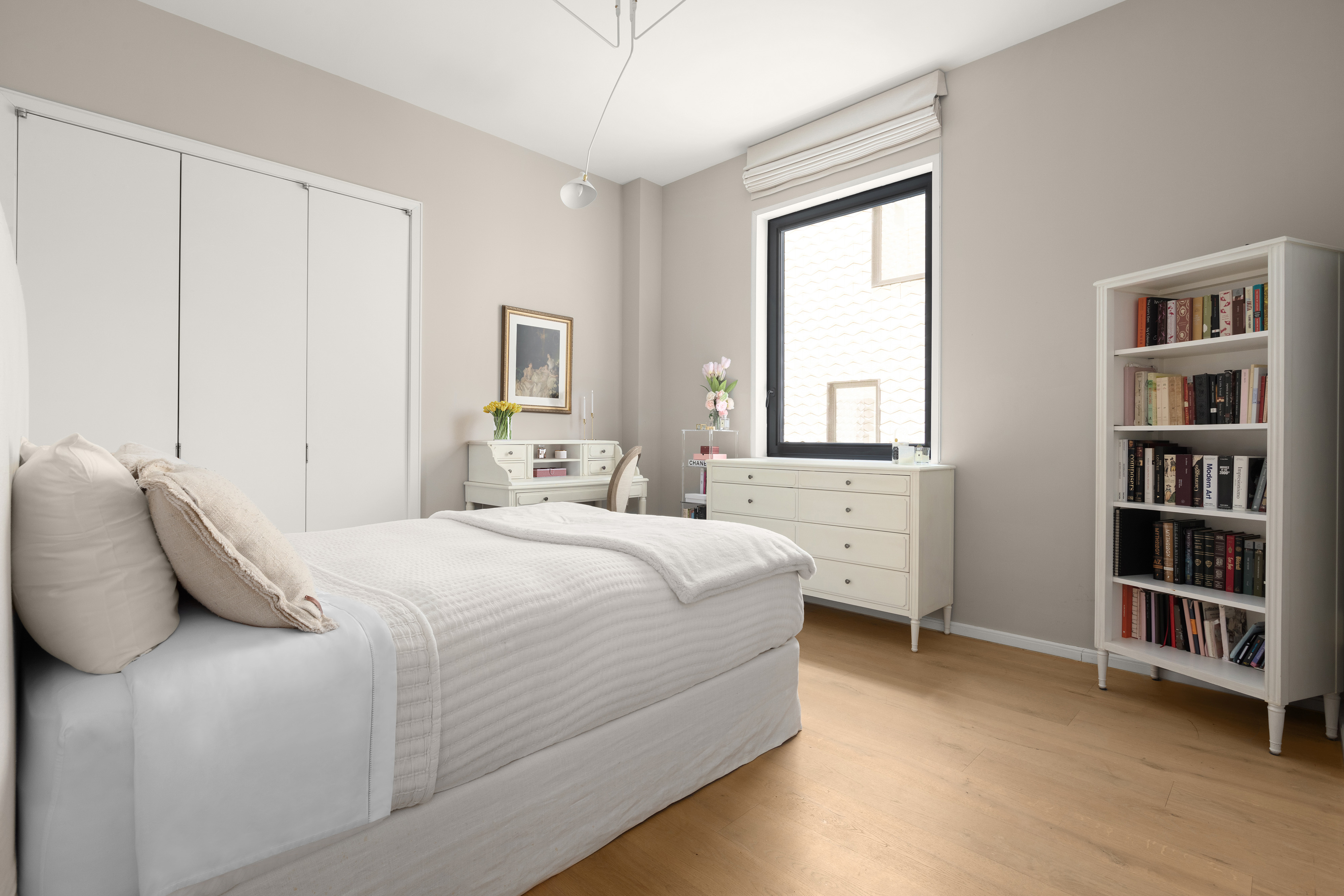 11 Beach Street, Unit THA Manhattan, NY 10013 - Photo 18 of 29 a bedroom with a bed and a window