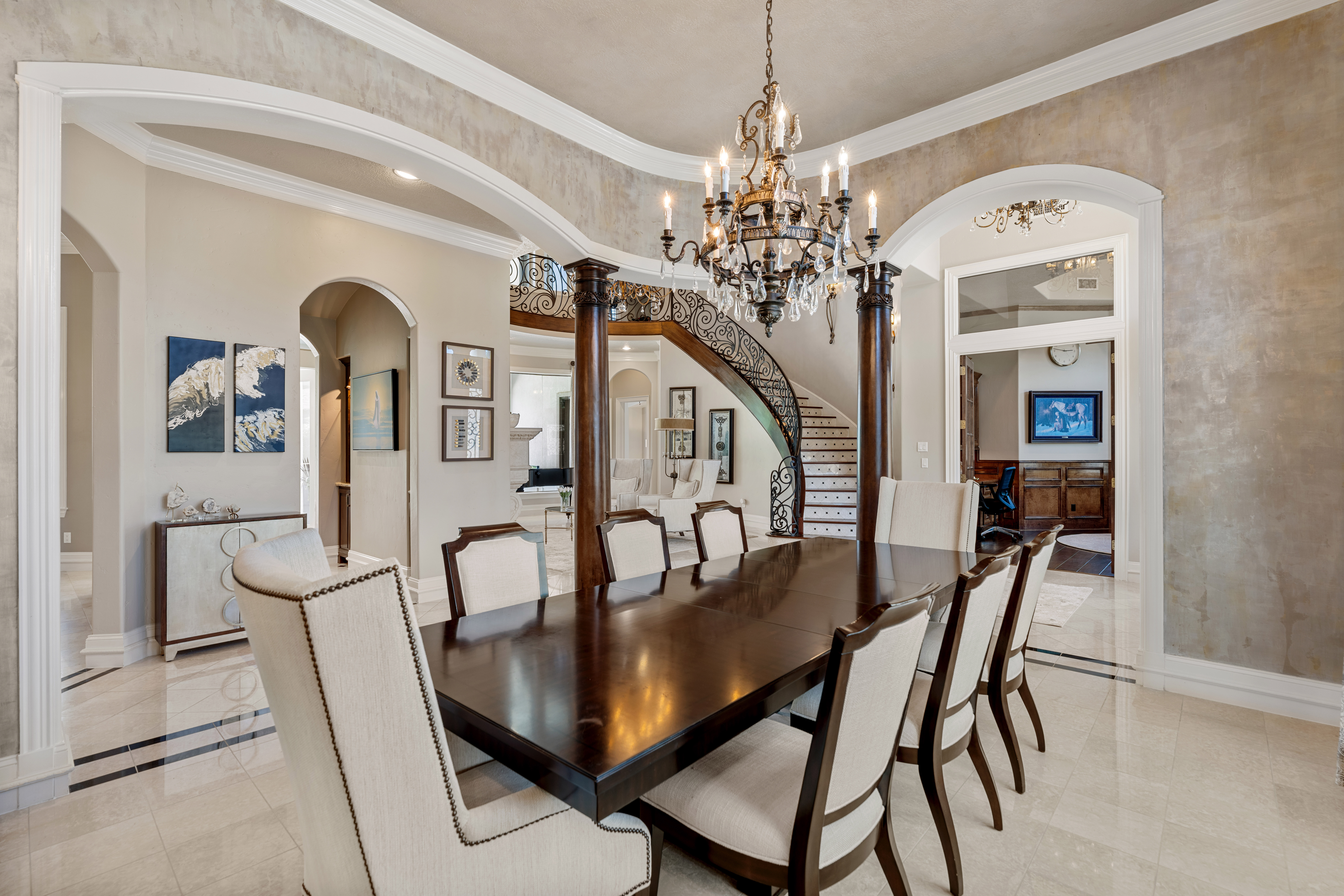 82 Manor Lake Estates Circle Spring, TX 77379 - Photo 10 of 52 a view of a dining room with furniture and chandelier