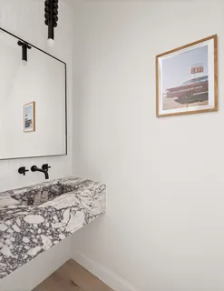 a close up of a mirror