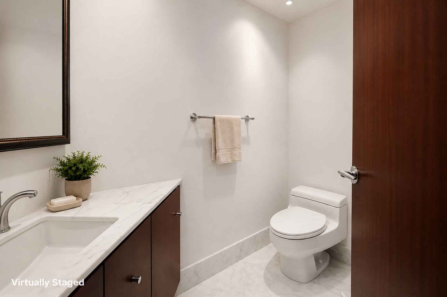 330 East 38th Street, Unit 26E Manhattan, NY 10016 - Photo 9 of 16 a bathroom with a toilet a sink and mirror