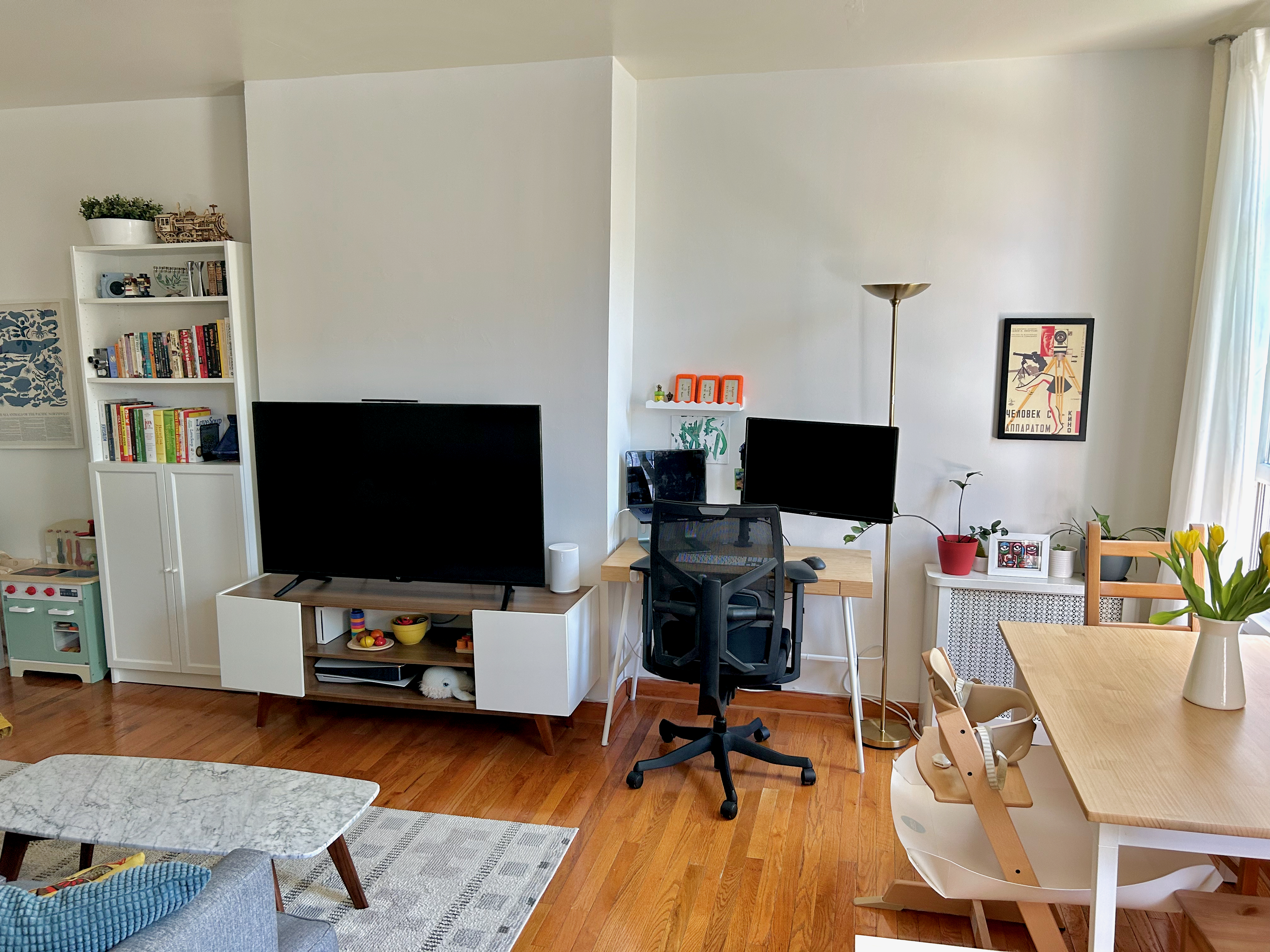 250 19th Street, Unit 2 Brooklyn, NY 11215 - Photo 3 of 18 a living room with furniture and a flat screen tv