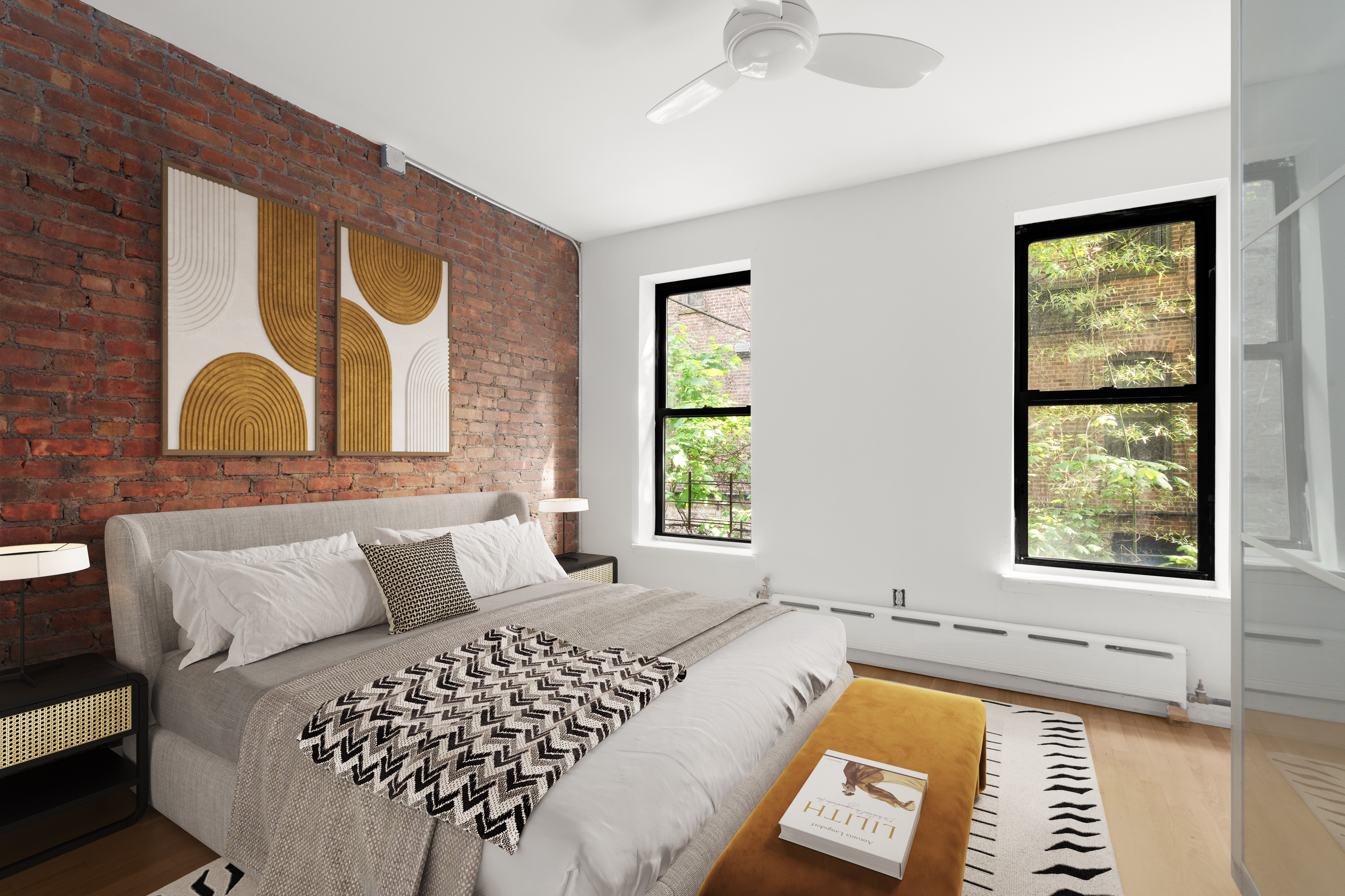 436 Sterling Place, Unit 10 Brooklyn, NY 11238 - Photo 3 of 6 a bedroom with a bed and wooden floor