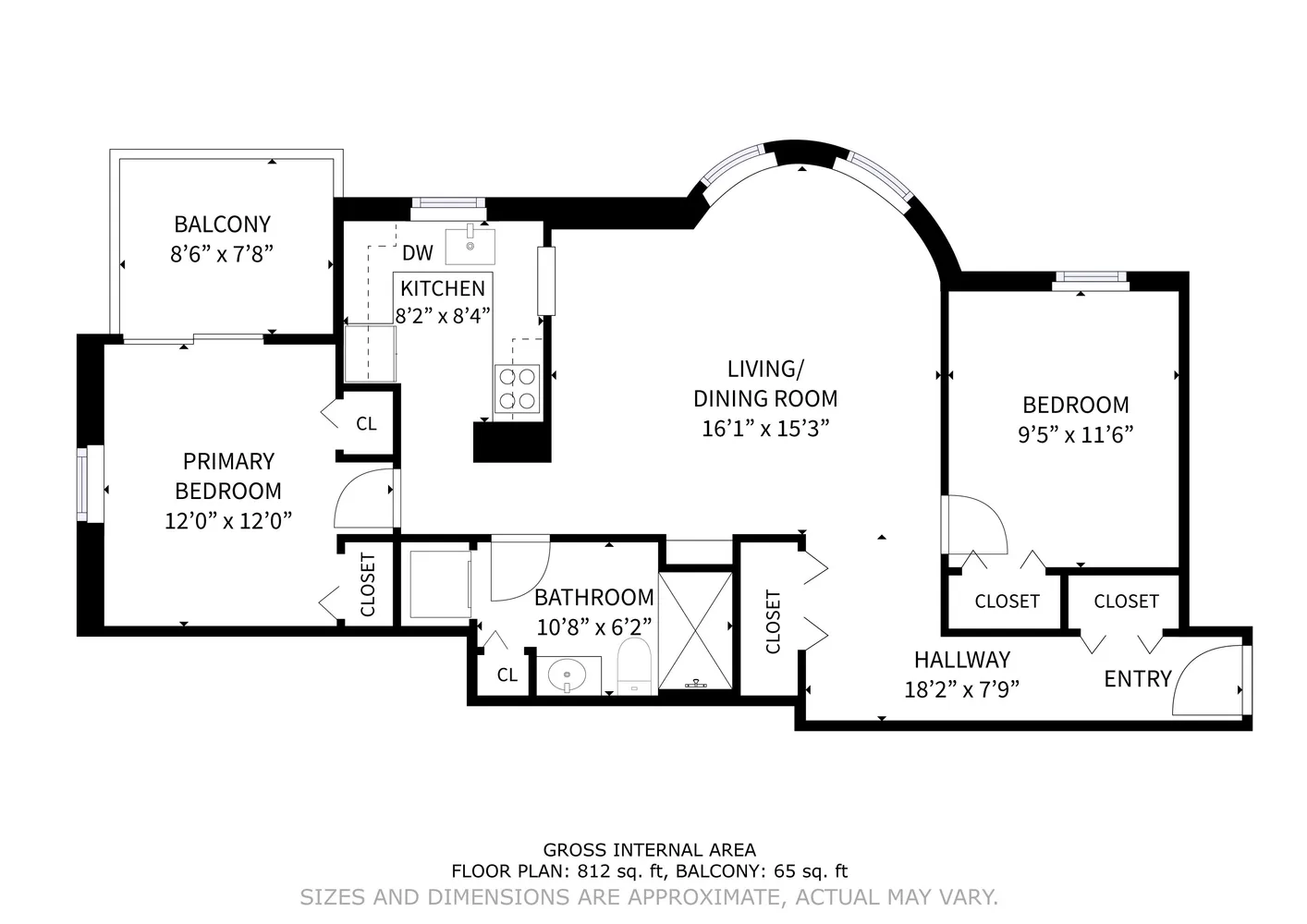 $925,000 | 96 Gainsborough Street, Unit 205W, Boston, MA 02115